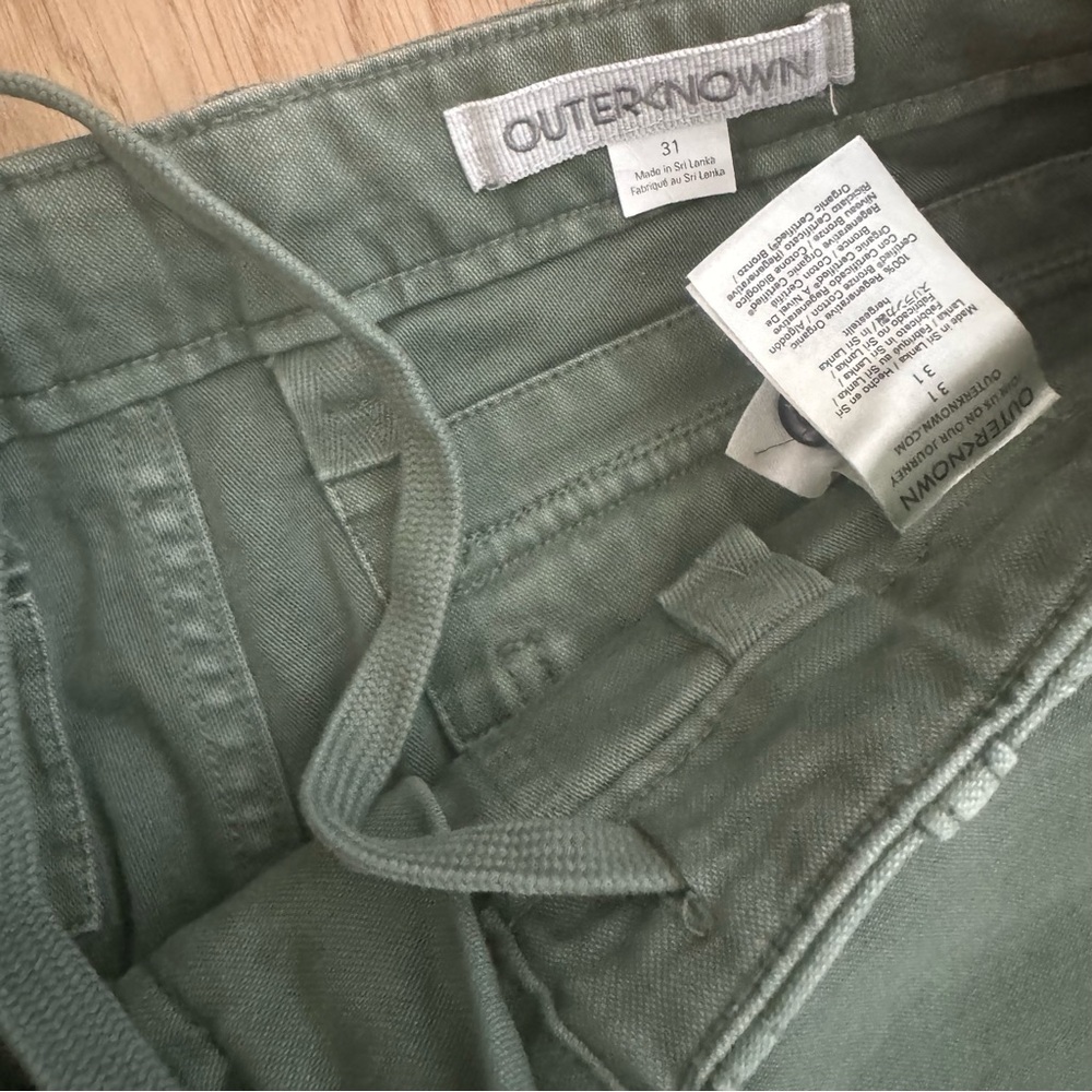 OUTERKNOWN The Field Pant in Olive Green size 31x32 Organic Cotton NWOT - Picture 3 of 6